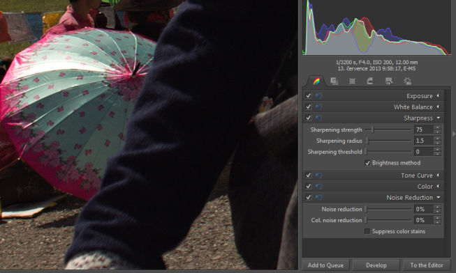 As you can see, we used only weak, basic sharpening. You can also instead go the route of sharpening after all other edits have been made, or wait until you decide to present a picture on the web, on paper, etc.